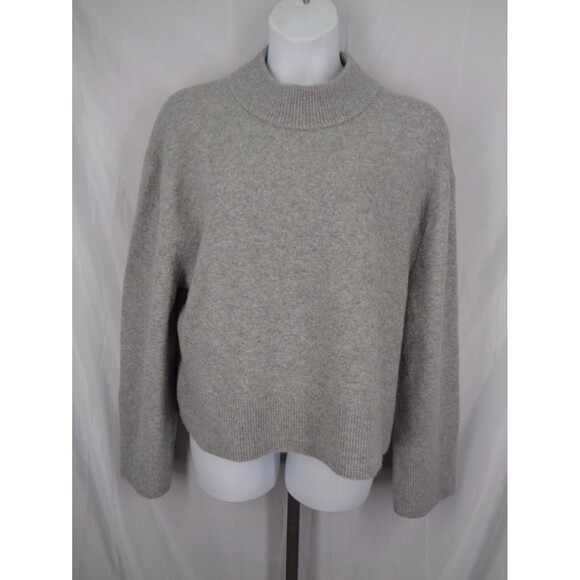 J Crew Gray Chunky Crewneck Sweater Size XL Super Soft Yarn Wool Alpaca - Picture 1 of 8